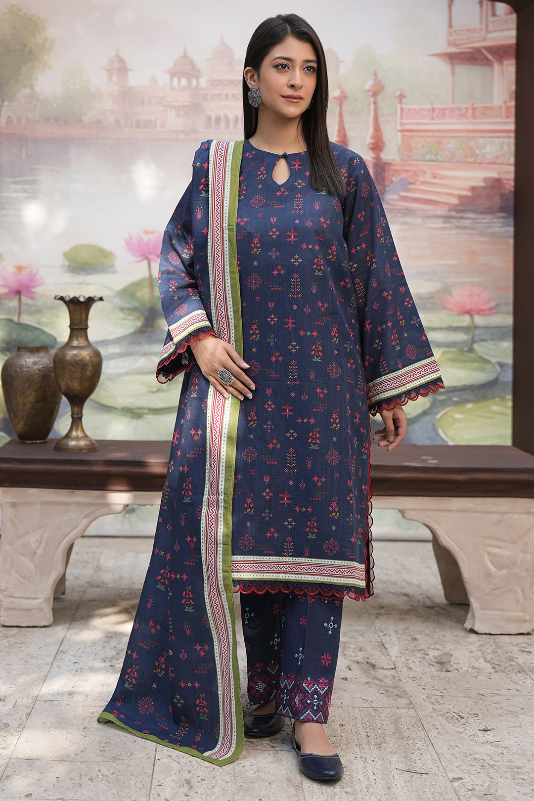Zellbury | Unstitched 3 Piece Khaddar | Embroidered Shirt Shalwar Dupatta - 0478 - by - Libasekhas UK - Registered Vendor of : Zellbury Women - 100% Original Designer Dresss