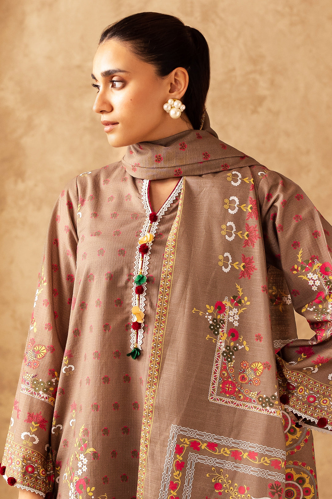 Zellbury | Unstitched 3 Piece Khaddar | Shirt Shalwar Dupatta - 0190 - by - Libasekhas UK - Registered Vendor of : Zellbury Women - 100% Original Designer Dresss