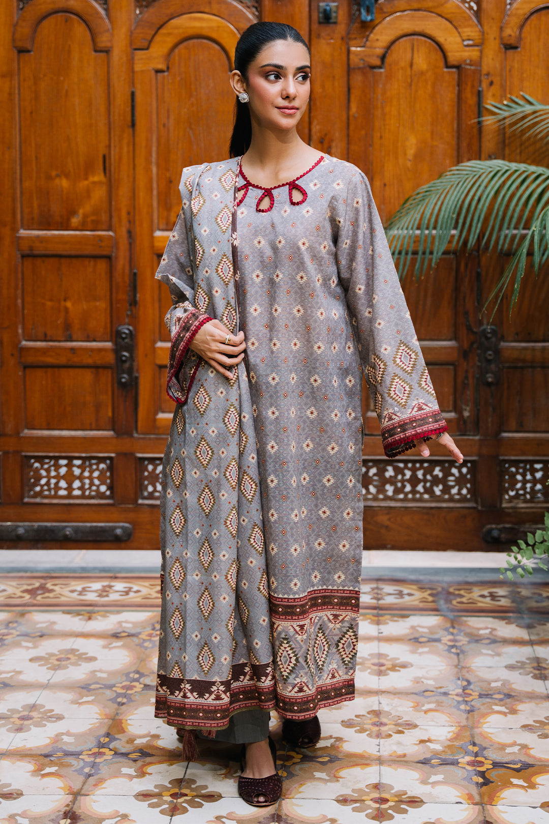 Zellbury | Unstitched 3 Piece Karandi | Shirt Shalwar Dupatta - 0209 - by - Libasekhas UK - Registered Vendor of : Zellbury Women - 100% Original Designer Dresss