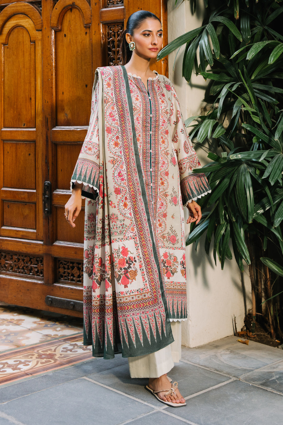 Zellbury | Unstitched 3 Piece Karandi | Shirt Shalwar Dupatta - 0302 - by - Libasekhas UK - Registered Vendor of : Zellbury Women - 100% Original Designer Dresss