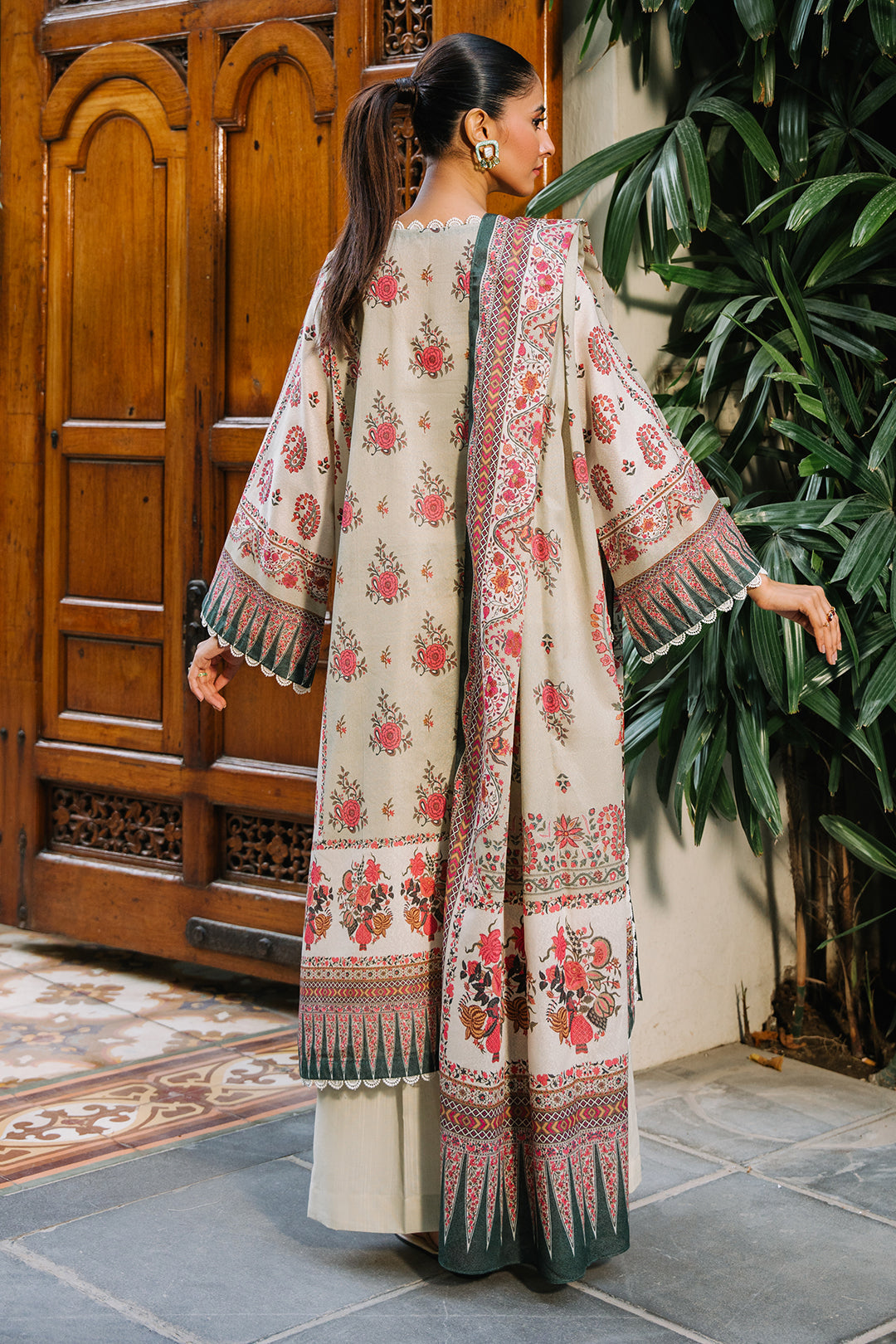 Zellbury | Unstitched 3 Piece Karandi | Shirt Shalwar Dupatta - 0302 - by - Libasekhas UK - Registered Vendor of : Zellbury Women - 100% Original Designer Dresss