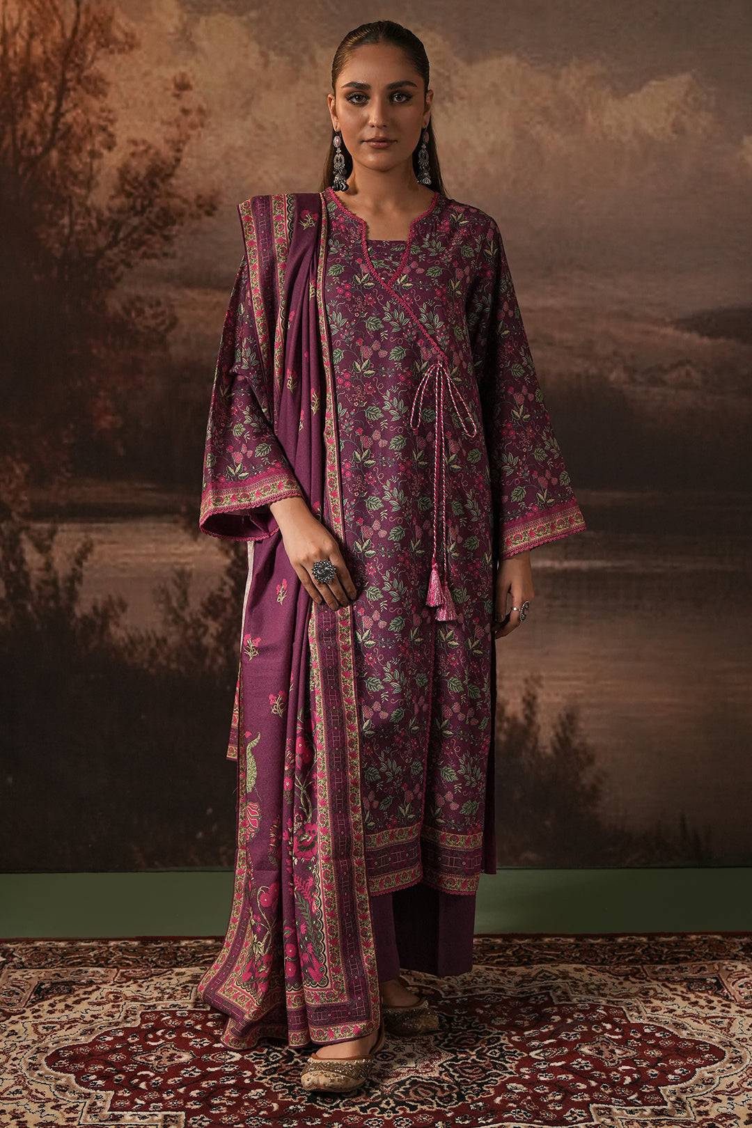 Zellbury | Unstitched 3 Piece Karandi | Shirt Shalwar Dupatta - 0377 - by - Libasekhas UK - Registered Vendor of : Zellbury Women - 100% Original Designer Dresss