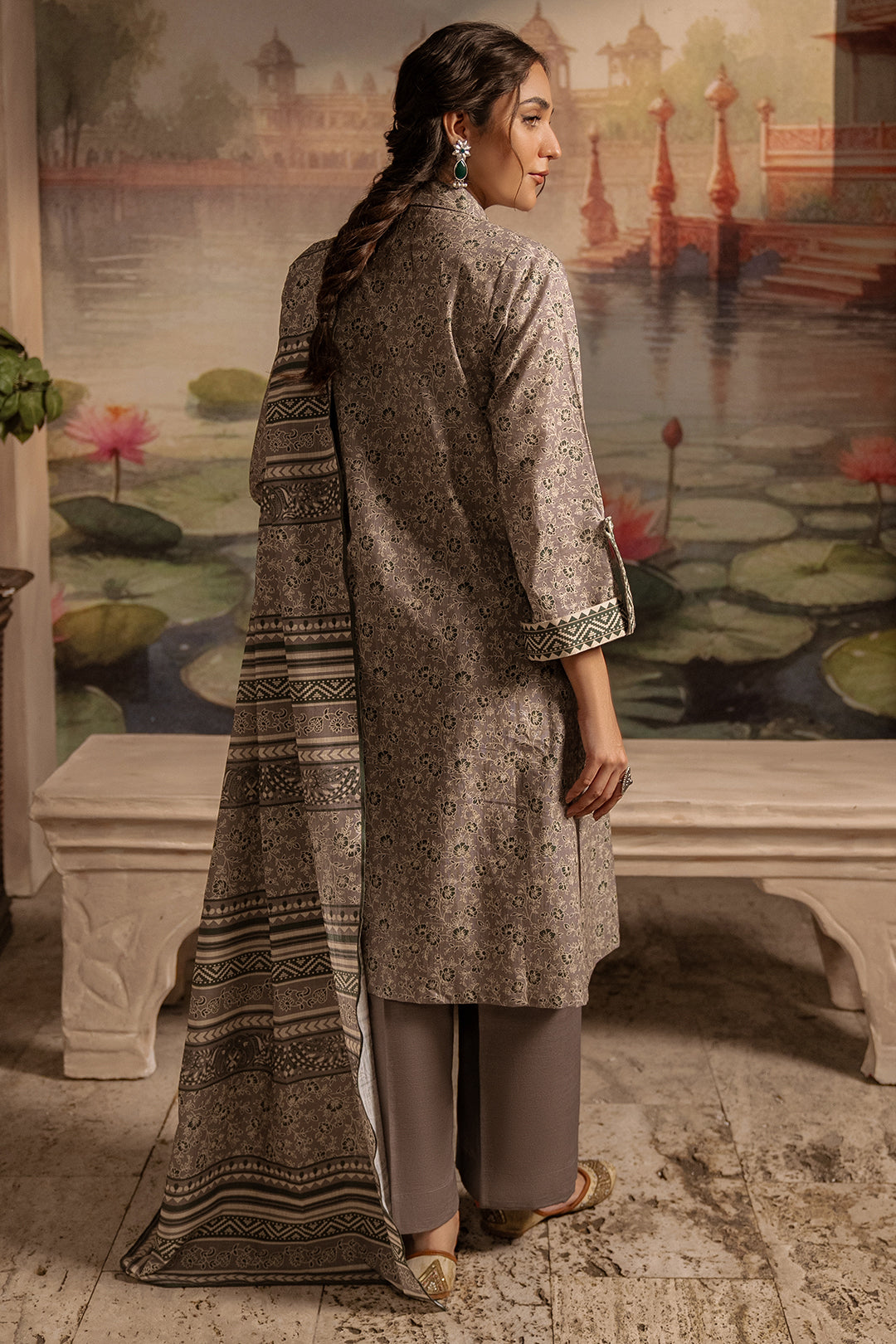 Zellbury | Unstitched 3 Piece Karandi | Shirt Shalwar Dupatta - 0457 - by - Libasekhas UK - Registered Vendor of : Zellbury Women - 100% Original Designer Dresss