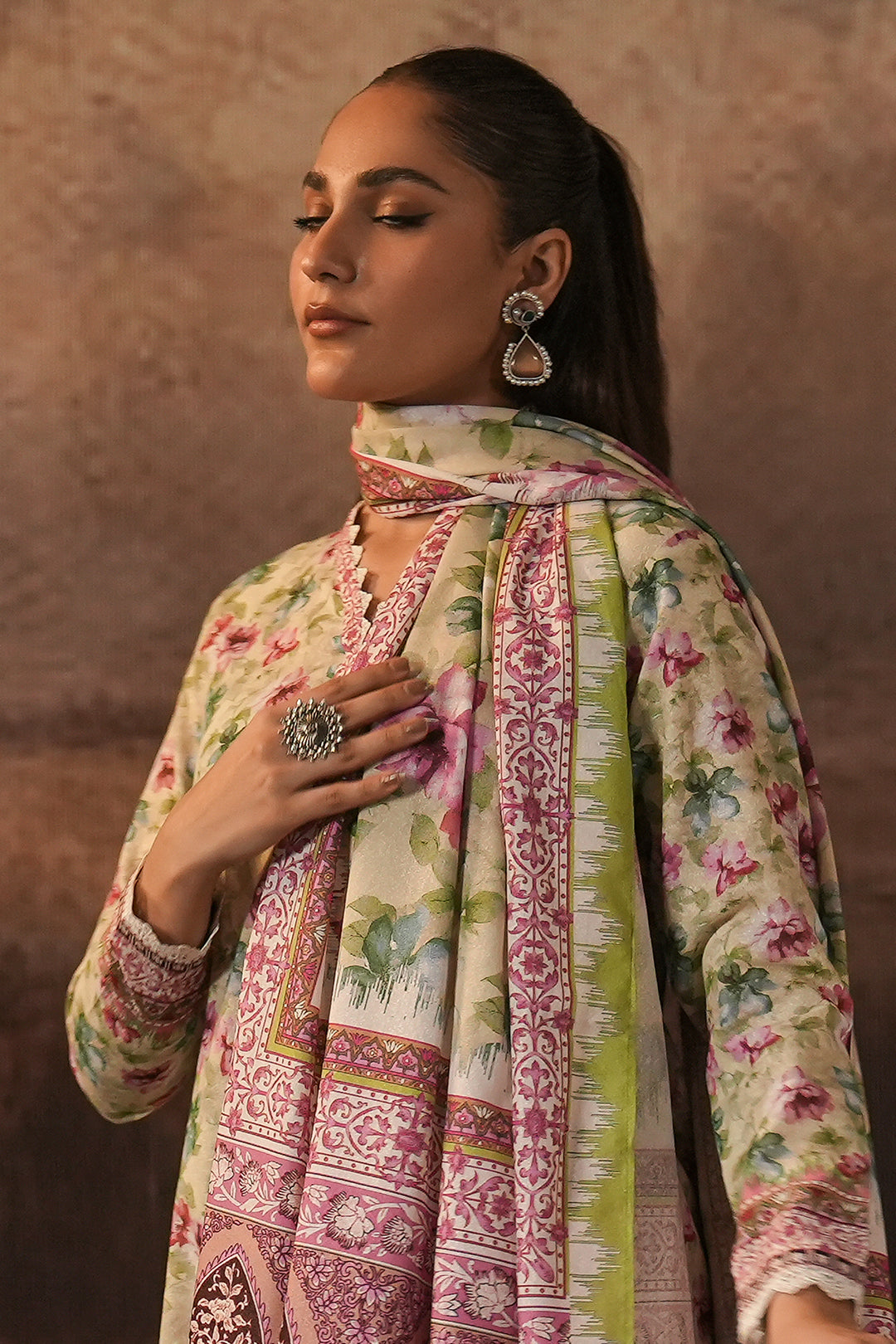 Zellbury | Unstitched 3 Piece Karandi | Shirt Shalwar Dupatta - 0458 - by - Libasekhas UK - Registered Vendor of : Zellbury Women - 100% Original Designer Dresss