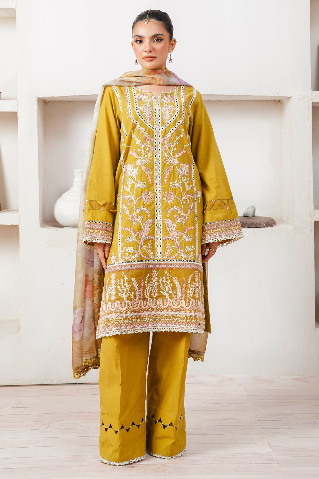 Zellbury | Unstitched 3 Piece Cambric | Embroidered Shirt Shalwar Dupatta - 0156 - by - Libasekhas UK - Registered Vendor of : Zellbury Women - 100% Original Designer Dresss