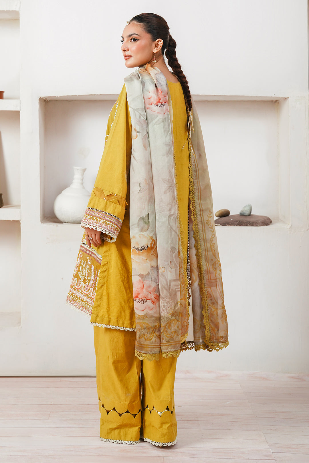 Zellbury | Unstitched 3 Piece Cambric | Embroidered Shirt Shalwar Dupatta - 0156 - by - Libasekhas UK - Registered Vendor of : Zellbury Women - 100% Original Designer Dresss