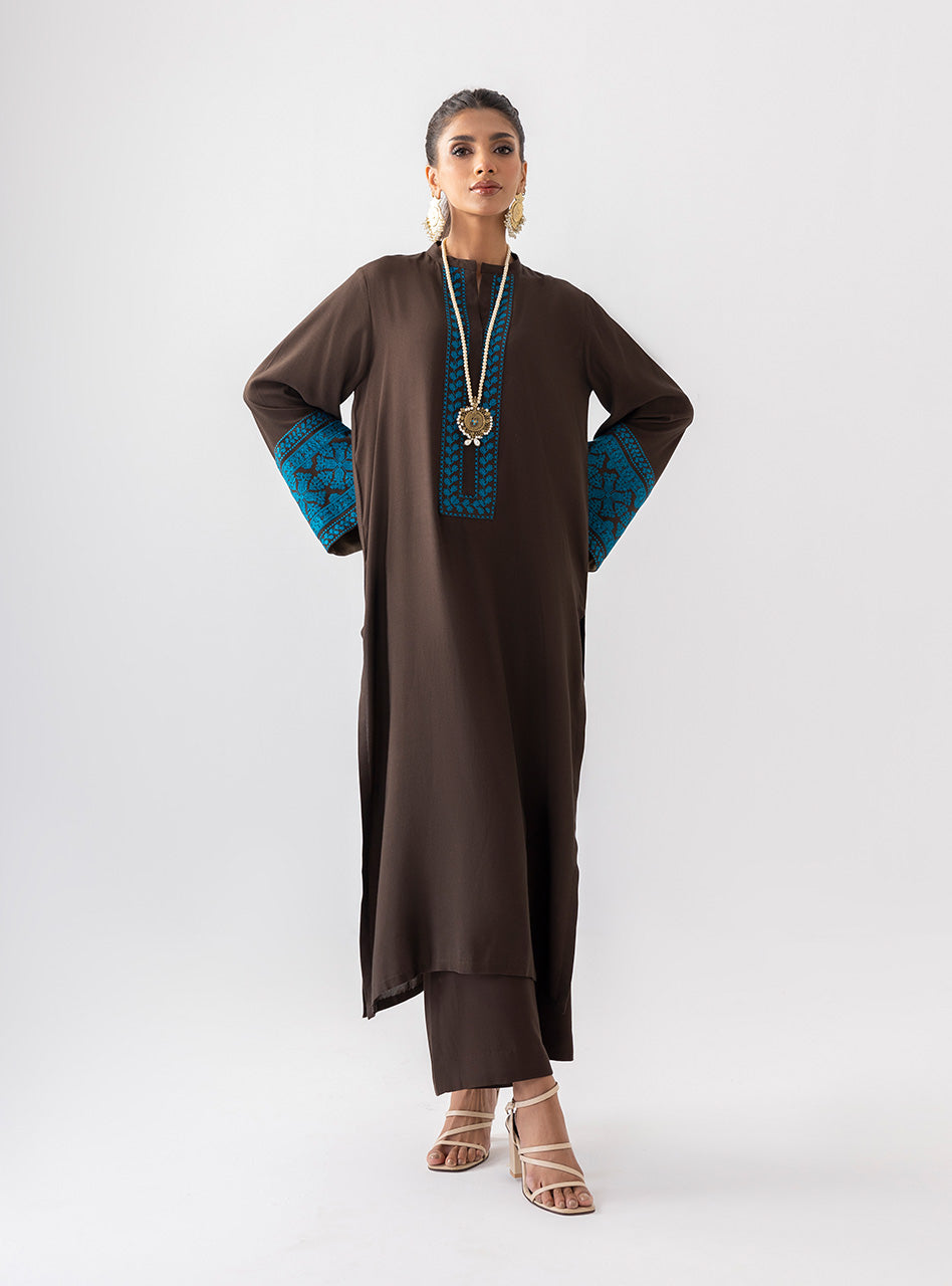 Zainab Chottani | Aara Casual Pret | Dark Chrome - by - Libasekhas UK - Registered Vendor of : Zainab Chottani - 100% Original Designer Dresss