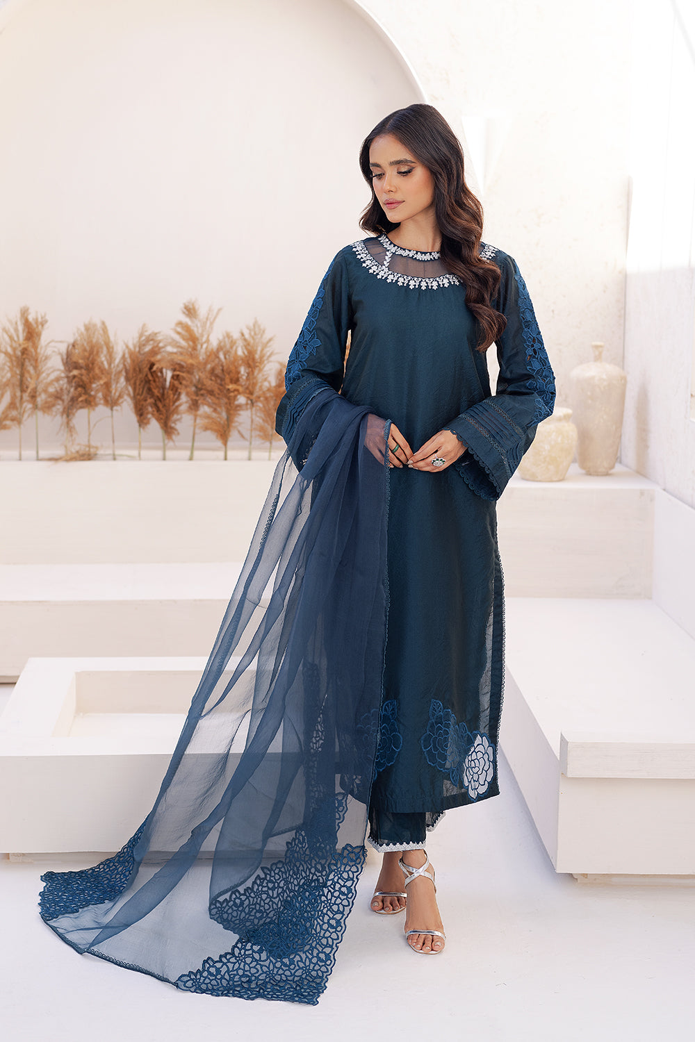 Azure | Ensembles Embroidered Formals | Midnight Storm - by - Libasekhas UK - Registered Vendor of : Azure - 100% Original Designer Dresss