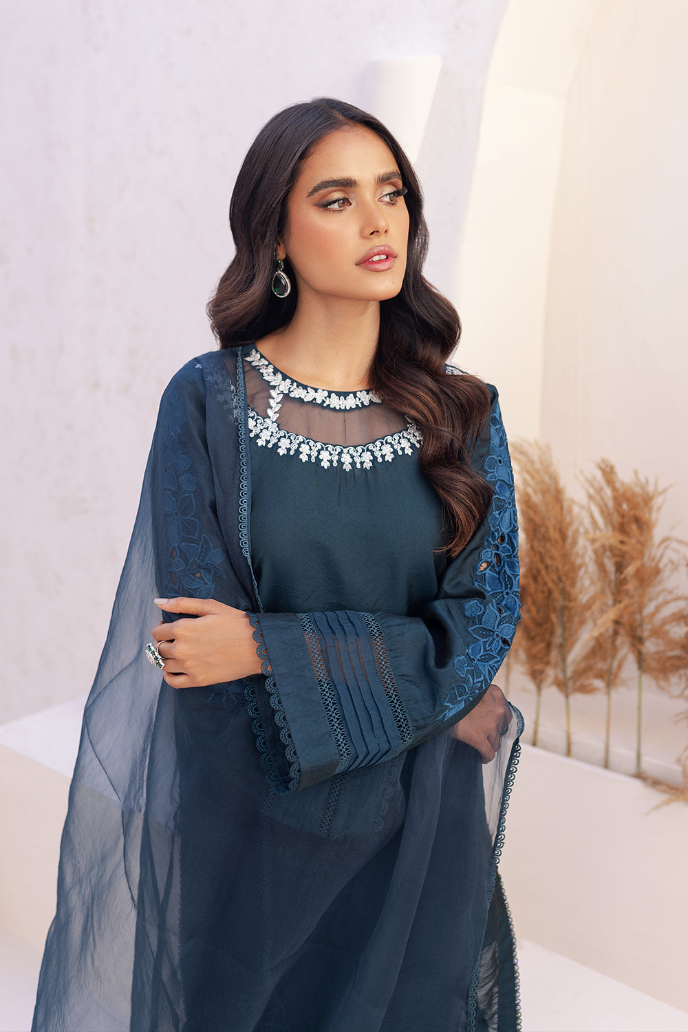 Azure | Ensembles Embroidered Formals | Midnight Storm - by - Libasekhas UK - Registered Vendor of : Azure - 100% Original Designer Dresss