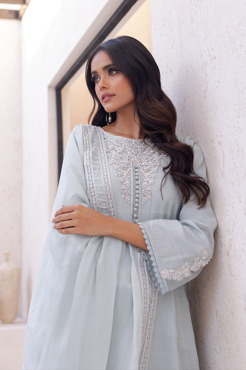 Azure | Ensembles Embroidered Formals | Moss Melody - by - Libasekhas UK - Registered Vendor of : Azure - 100% Original Designer Dresss