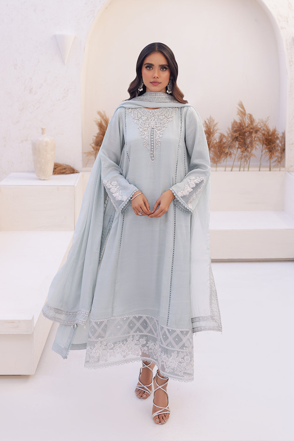 Azure | Ensembles Embroidered Formals | Moss Melody - by - Libasekhas UK - Registered Vendor of : Azure - 100% Original Designer Dresss