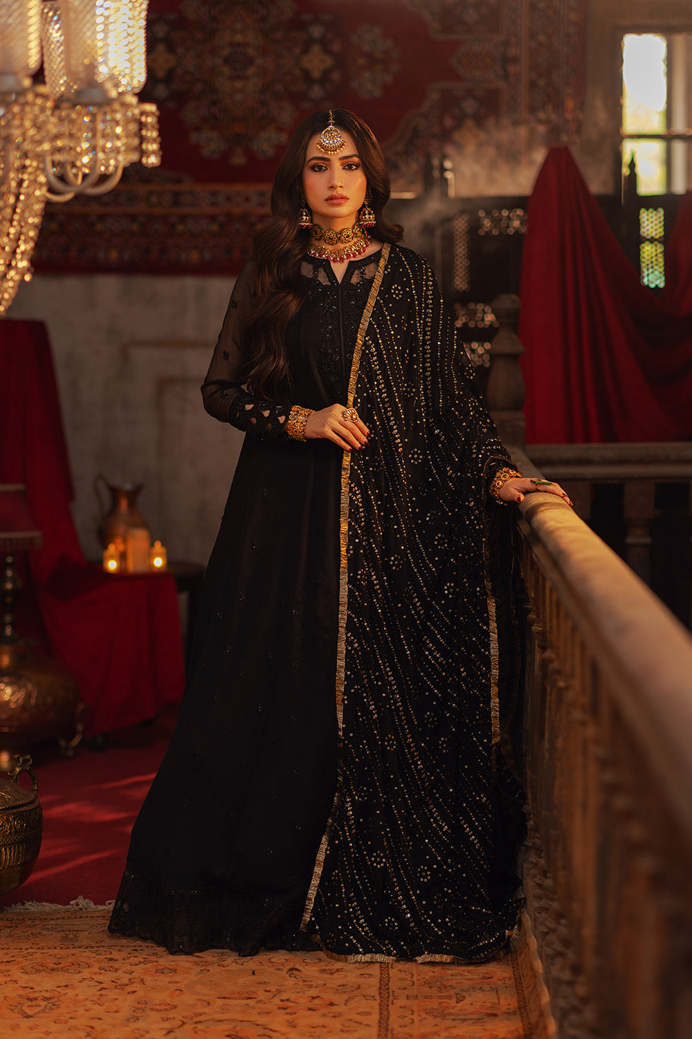 Azure | Ensembles Embroidered Formals | Noir Majesty - by - Libasekhas UK - Registered Vendor of : Azure - 100% Original Designer Dresss