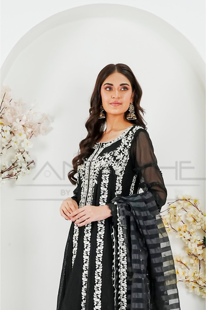 Panache | Pret | Black Grace - by - Libasekhas UK - Registered Vendor of : Panache By Mona - 100% Original Designer Dresss
