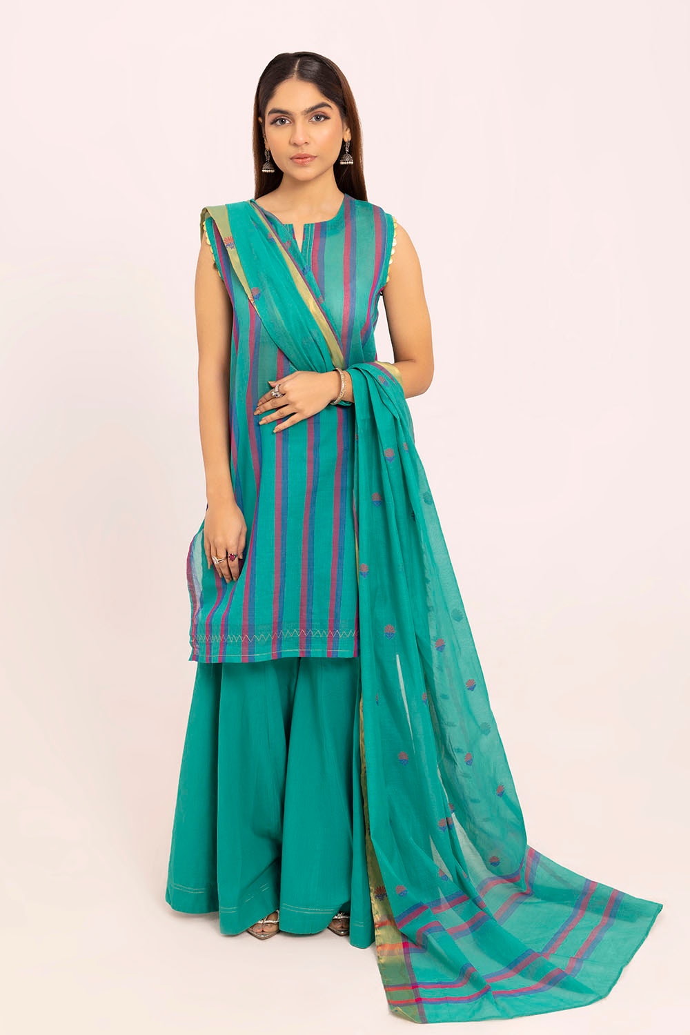gul ahmed formal dresses Gul Ahmed Festive Eid Embroidered Chiffon Unstitched 3Pc Suit FE-42081 main image 0