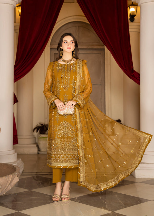 Strawberry | Rimjhim Chiffon Collection | FLS-RJ-009 - by - Libasekhas UK - Registered Vendor of : Strawberry - 100% Original Designer Dresss