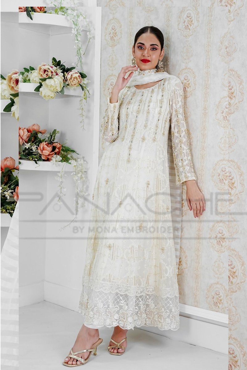 Panache | Pret | Ivory Vogue - by - Libasekhas UK - Registered Vendor of : Panache By Mona - 100% Original Designer Dresss