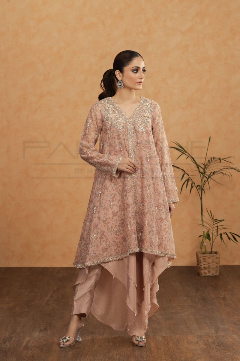 Panache | Pret | Pink Chai - by - Libasekhas UK - Registered Vendor of : Panache By Mona - 100% Original Designer Dresss