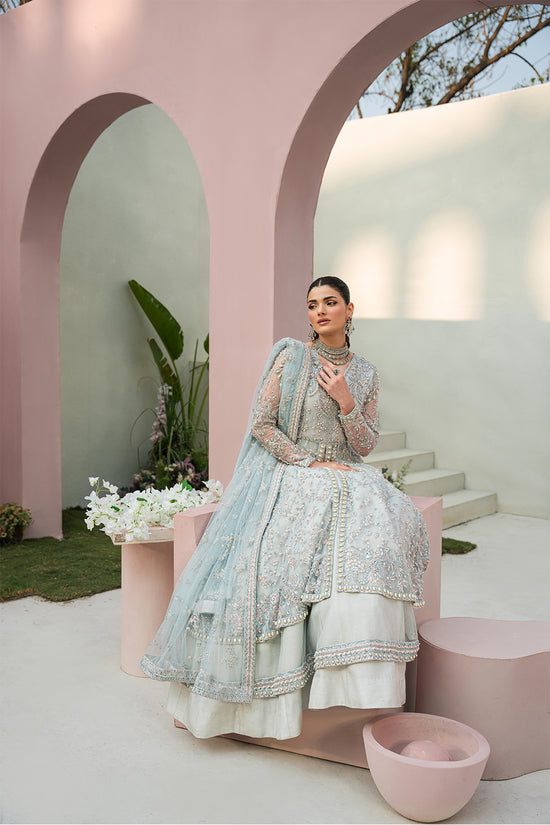 Raja Salahuddin | Love in Bloom | Blue Bell - by - Libasekhas UK - Registered Vendor of : Raja Salahuddin - 100% Original Designer Dresss