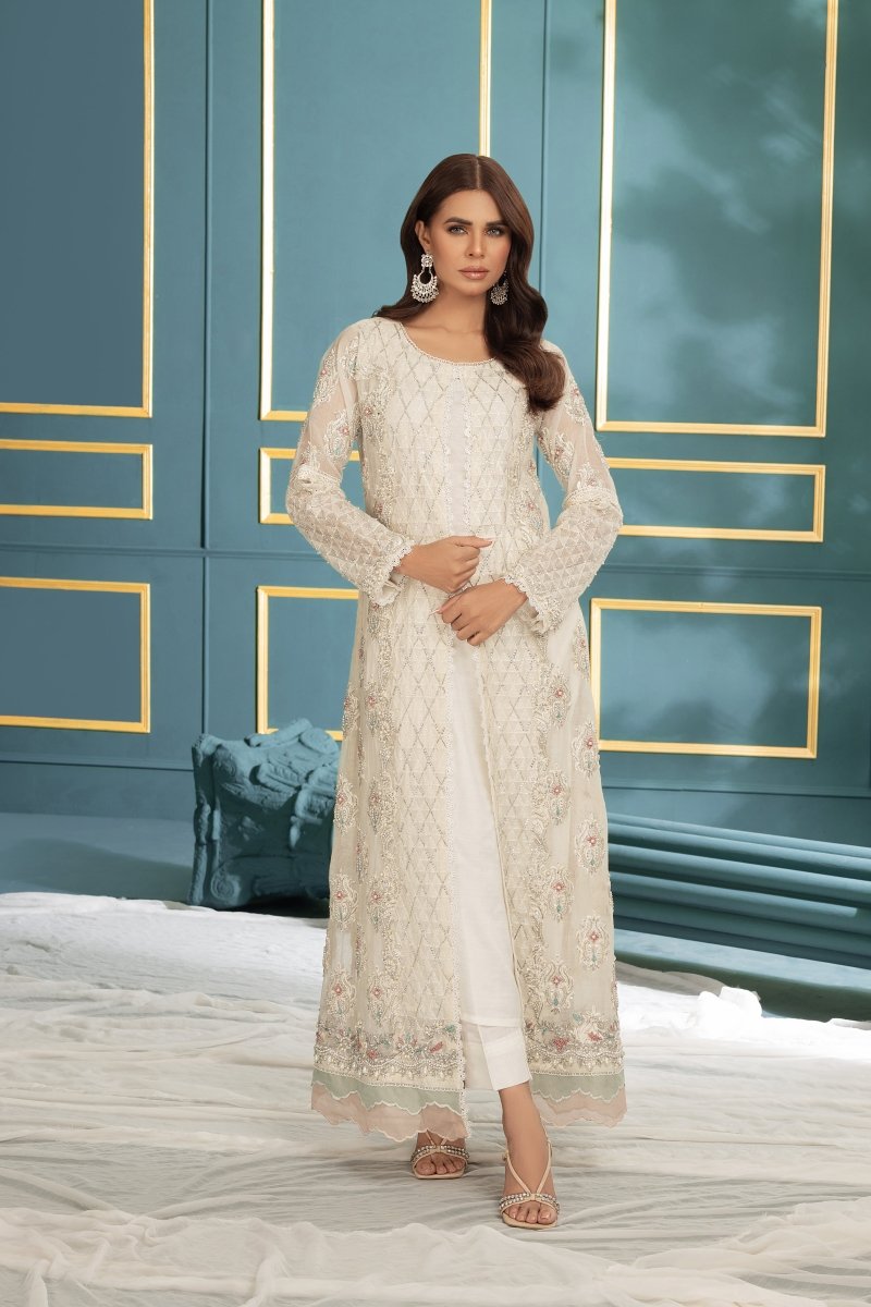 Panache | Pret | Roseate Elegance (Off White) - by - Libasekhas UK - Registered Vendor of : Panache By Mona - 100% Original Designer Dresss