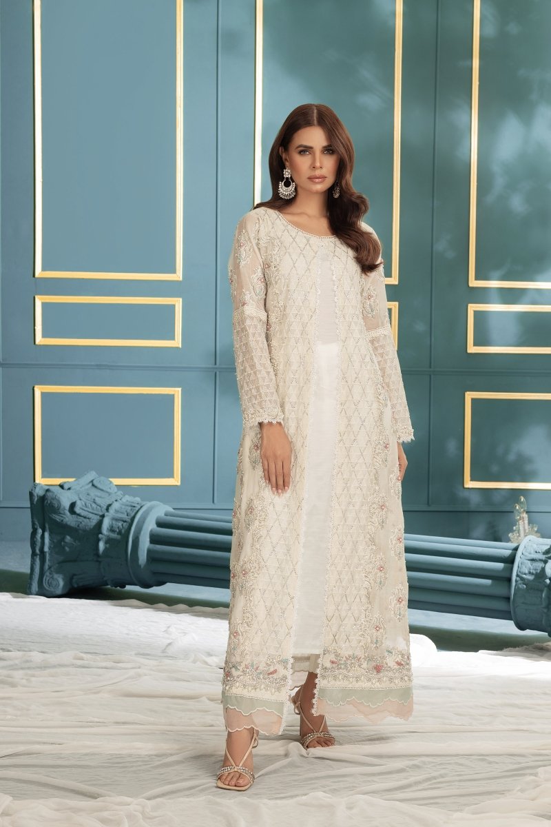 Panache | Pret | Roseate Elegance (Off White) - by - Libasekhas UK - Registered Vendor of : Panache By Mona - 100% Original Designer Dresss