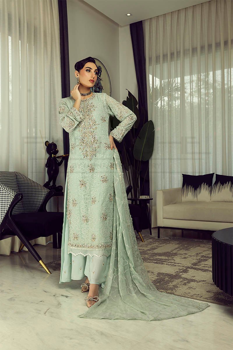 Panache | Pret | Sage Serenity - by - Libasekhas UK - Registered Vendor of : Panache By Mona - 100% Original Designer Dresss