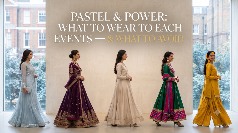 Pakistani Wedding Colour Guide: What to Wear to Each Event | Libas e Khas