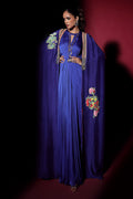 Wardha Saleem | Luxury Pret Fusion Wear | NOVA CAPE WITH DRAPE (2PC) - by - Libasekhas UK - Registered Vendor of : Wardha Saleem - 100% Original Designer Dresss