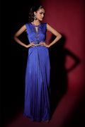 Wardha Saleem | Luxury Pret Fusion Wear | NOVA CAPE WITH DRAPE (2PC) - by - Libasekhas UK - Registered Vendor of : Wardha Saleem - 100% Original Designer Dresss