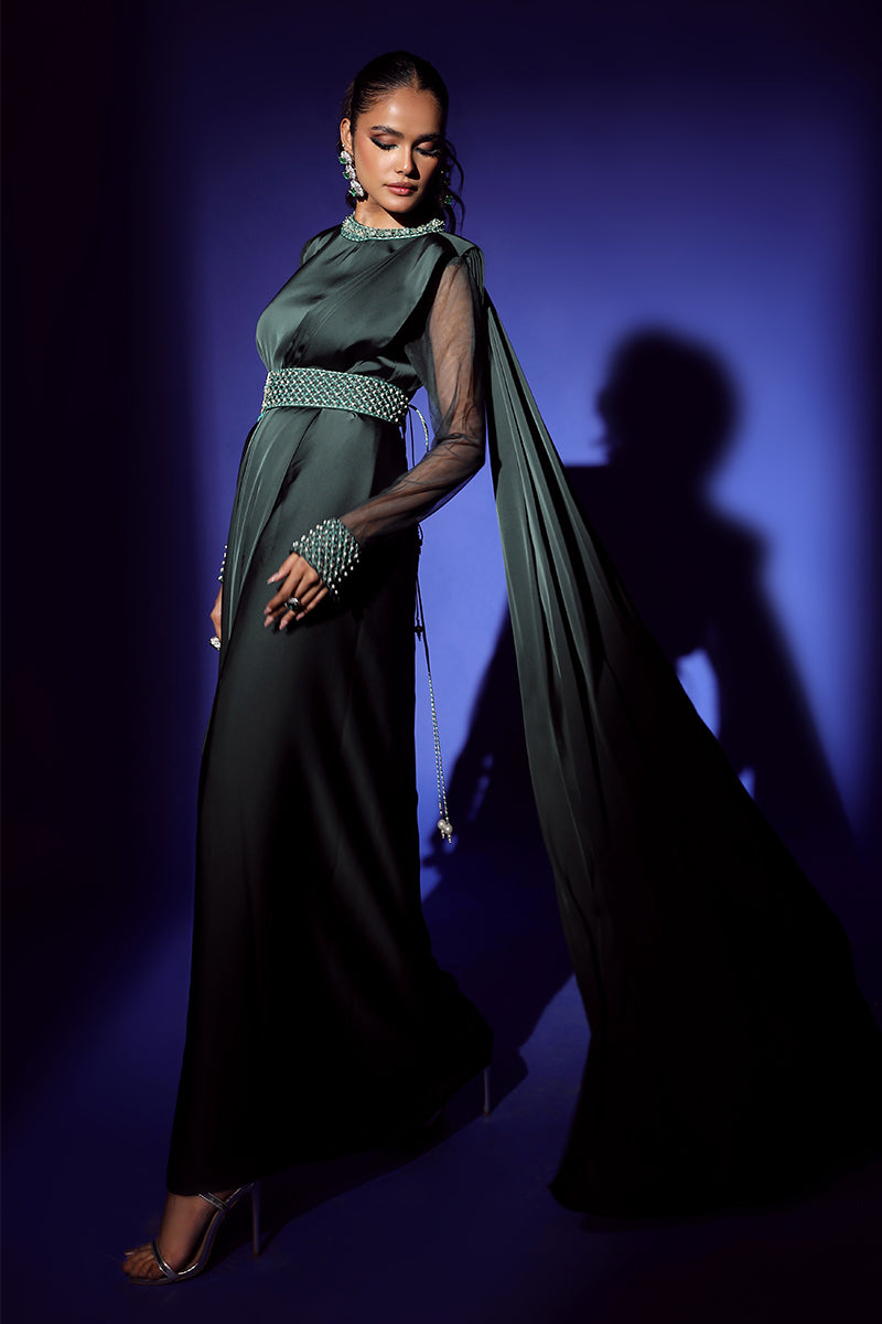 Wardha Saleem | Luxury Pret Fusion Wear | ZEPHYR SAREE DRAPE WITH BELT (2PC) - by - Libasekhas UK - Registered Vendor of : Wardha Saleem - 100% Original Designer Dresss
