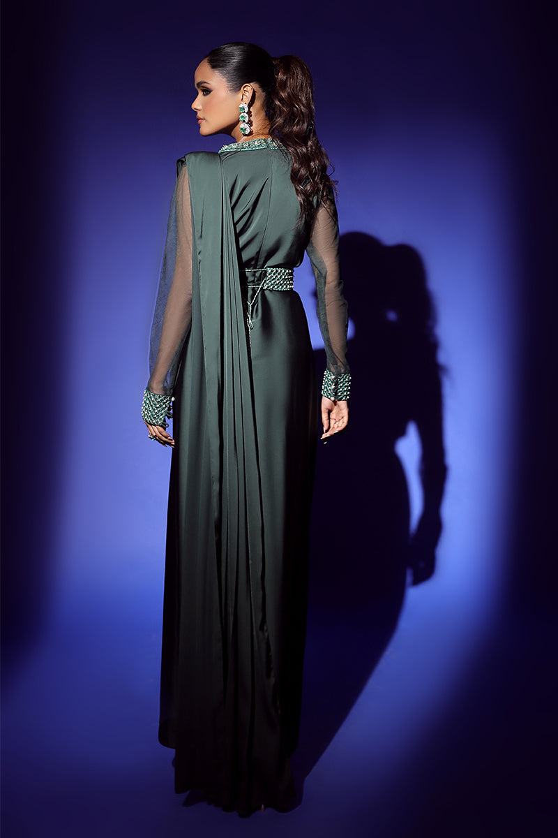 Wardha Saleem | Luxury Pret Fusion Wear | ZEPHYR SAREE DRAPE WITH BELT (2PC) - by - Libasekhas UK - Registered Vendor of : Wardha Saleem - 100% Original Designer Dresss