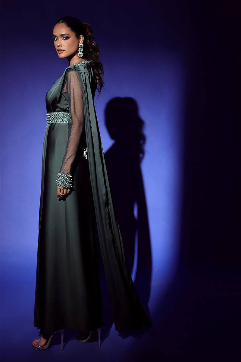 Wardha Saleem | Luxury Pret Fusion Wear | ZEPHYR SAREE DRAPE WITH BELT (2PC) - by - Libasekhas UK - Registered Vendor of : Wardha Saleem - 100% Original Designer Dresss