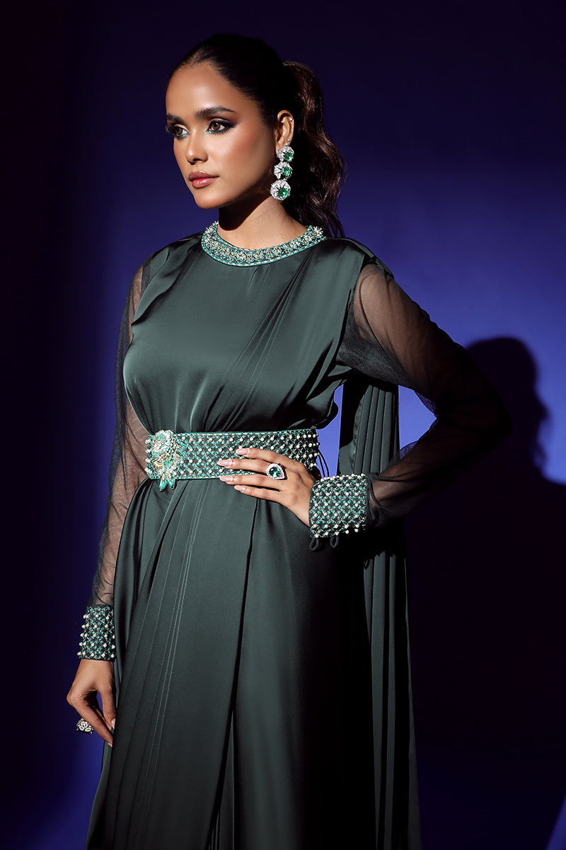 Wardha Saleem | Luxury Pret Fusion Wear | ZEPHYR SAREE DRAPE WITH BELT (2PC) - by - Libasekhas UK - Registered Vendor of : Wardha Saleem - 100% Original Designer Dresss