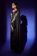 Wardha Saleem | Luxury Pret Fusion Wear | RAVEN DRAPE (1PC) - by - Libasekhas UK - Registered Vendor of : Wardha Saleem - 100% Original Designer Dresss