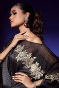 Wardha Saleem | Luxury Pret Fusion Wear | RAVEN DRAPE (1PC) - by - Libasekhas UK - Registered Vendor of : Wardha Saleem - 100% Original Designer Dresss