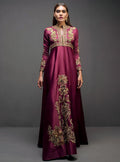 Zainab Chottani | Semi Formals | MAROON GOWN - by - Libasekhas UK - Registered Vendor of : Zainab Chottani - 100% Original Designer Dresss