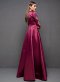 Zainab Chottani | Semi Formals | MAROON GOWN - by - Libasekhas UK - Registered Vendor of : Zainab Chottani - 100% Original Designer Dresss