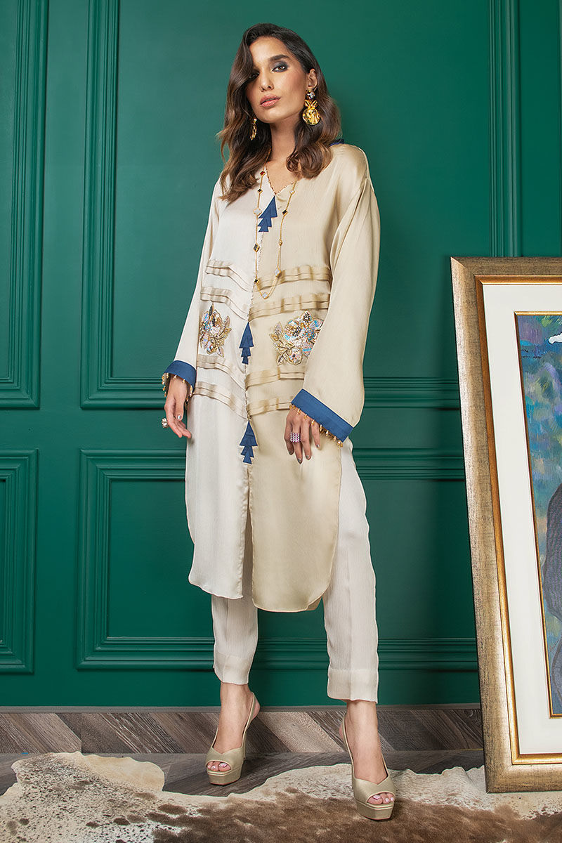 Wardha Saleem | Luxury Pret Fusion Wear | WS22-033 - by - Libasekhas UK - Registered Vendor of : Wardha Saleem - 100% Original Designer Dresss