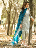Zainab Chottani | Semi Formals | SILVER AND TEAL DRESS - by - Libasekhas UK - Registered Vendor of : Zainab Chottani - 100% Original Designer Dresss