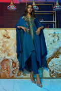 Wardha Saleem | Luxury Pret Fusion Wear | MIDNIGHT â FORMAL DRAPE - by - Libasekhas UK - Registered Vendor of : Wardha Saleem - 100% Original Designer Dresss