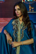 Wardha Saleem | Luxury Pret Fusion Wear | MIDNIGHT â FORMAL DRAPE - by - Libasekhas UK - Registered Vendor of : Wardha Saleem - 100% Original Designer Dresss