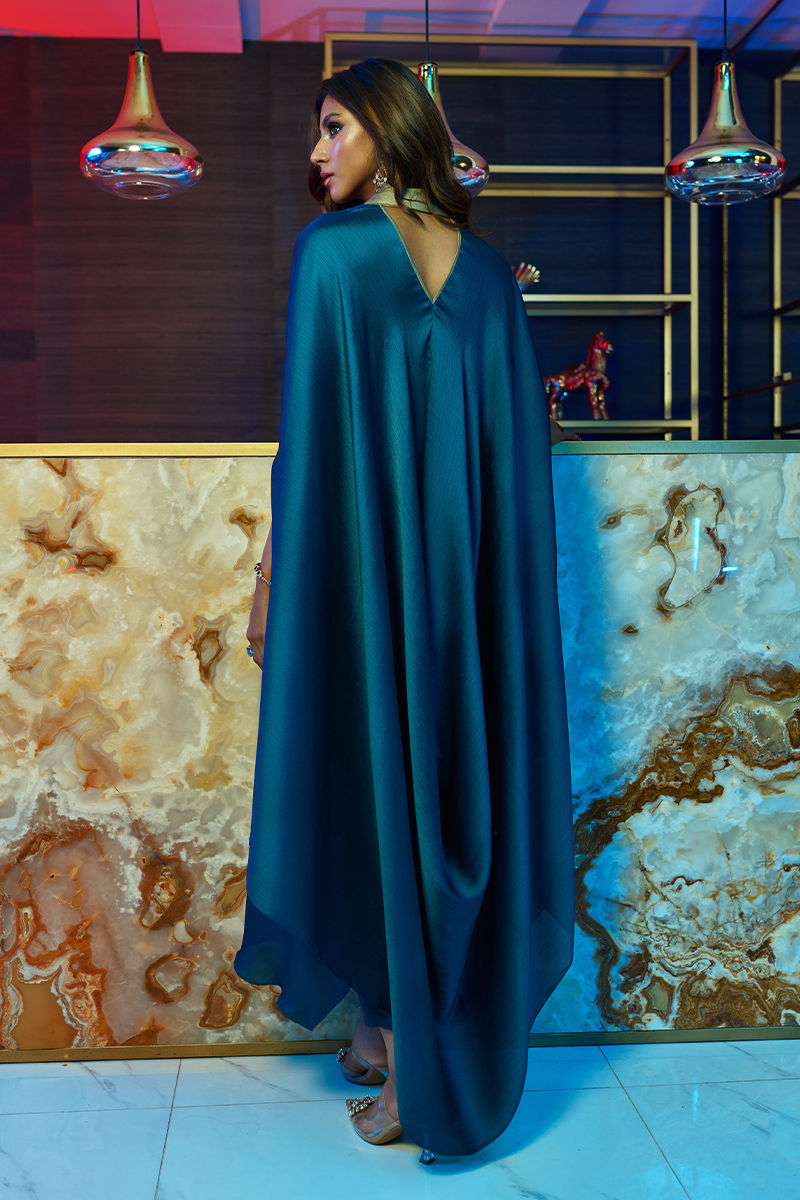 Wardha Saleem | Luxury Pret Fusion Wear | MIDNIGHT â FORMAL DRAPE - by - Libasekhas UK - Registered Vendor of : Wardha Saleem - 100% Original Designer Dresss