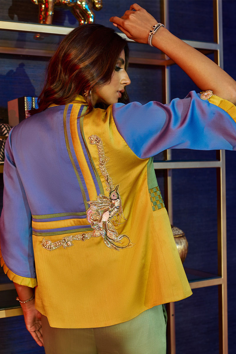 Wardha Saleem | Luxury Pret Fusion Wear | HUMMING BIRD JUMPSUIT - by - Libasekhas UK - Registered Vendor of : Wardha Saleem - 100% Original Designer Dresss