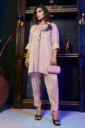 Wardha Saleem | Luxury Pret Fusion Wear | ZENâ SALMON PINK CO-ORD SET - by - Libasekhas UK - Registered Vendor of : Wardha Saleem - 100% Original Designer Dresss