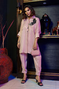 Wardha Saleem | Luxury Pret Fusion Wear | ZENâ SALMON PINK CO-ORD SET - by - Libasekhas UK - Registered Vendor of : Wardha Saleem - 100% Original Designer Dresss