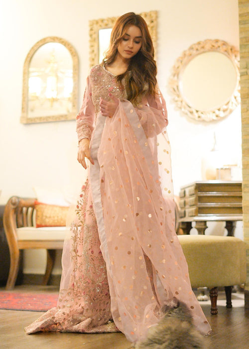 Meeral | Wedding Formals | ML-05-PINK(LWH) - by - Libasekhas UK - Registered Vendor of : Meeral - 100% Original Designer Dresss