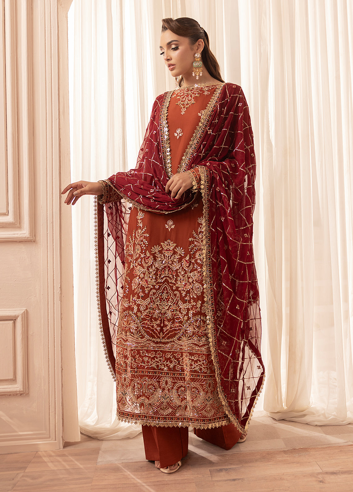 Sahane | Elyssa Festive Chiffon | CT-19007 Dune - ELYSSA - by - Libasekhas UK - Registered Vendor of : Sahane - 100% Original Designer Dresss