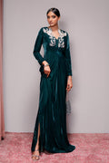 Haute Form | Rose Winter Plush | Emerald Escape - by - Libasekhas UK - Registered Vendor of : Haute Form - 100% Original Designer Dresss