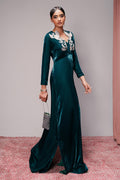 Haute Form | Rose Winter Plush | Emerald Escape - by - Libasekhas UK - Registered Vendor of : Haute Form - 100% Original Designer Dresss