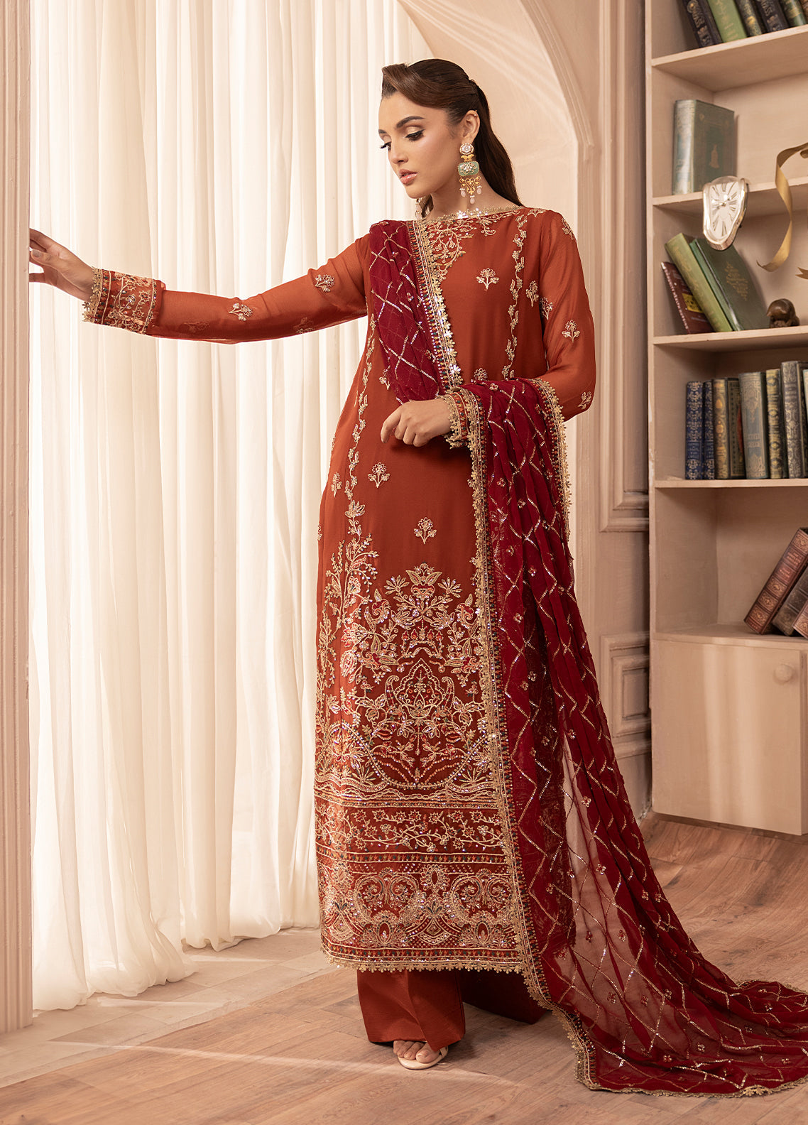 Sahane | Elyssa Festive Chiffon | CT-19007 Dune - ELYSSA - by - Libasekhas UK - Registered Vendor of : Sahane - 100% Original Designer Dresss
