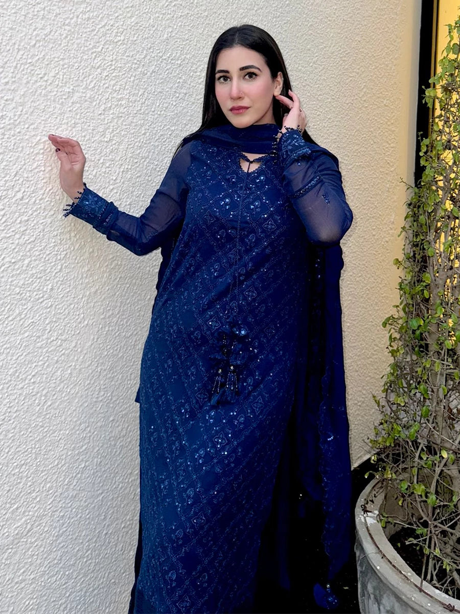 Salitex | Signature Festive Chiffon | SUNS7CH042UT - by - Libasekhas UK - Registered Vendor of : Salitex - 100% Original Designer Dresss